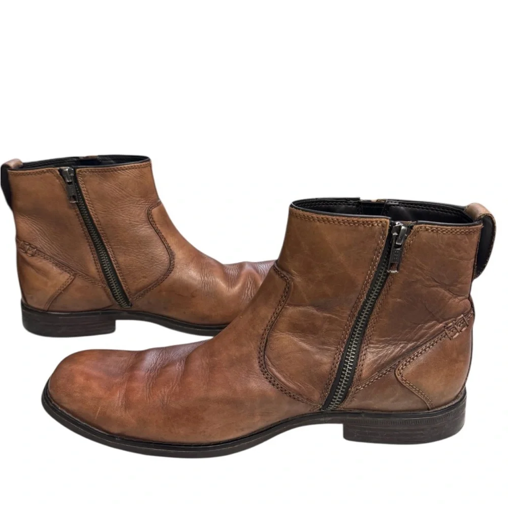 Rockport Men's Tan Chelsea Leather Ankle Boots Size 10